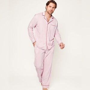 NWOT Men's Petite Plume Pima Pajama Set in Antique Red Ticking Size Medium